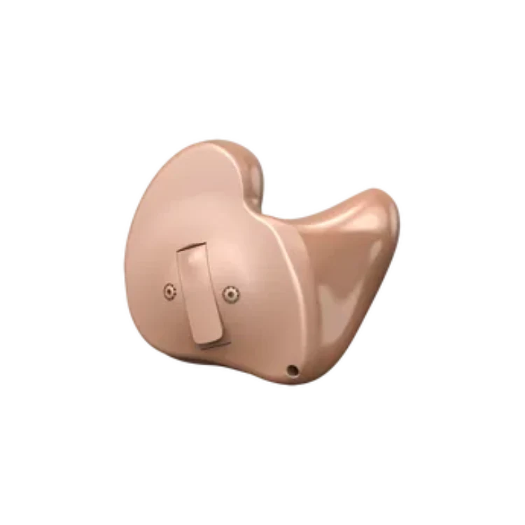 In the ear hearing aid with discreet custom molded design